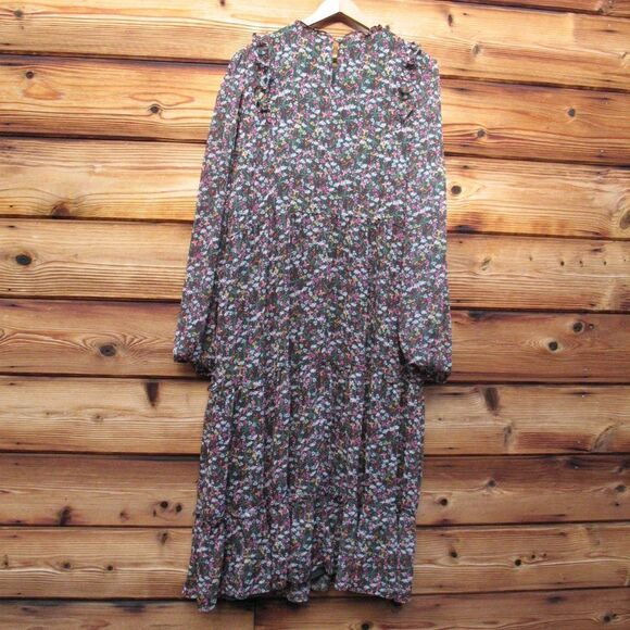 Draper James RSVP Green Smocked Floral Chiffon Dress XXL - Picture 5 of 8